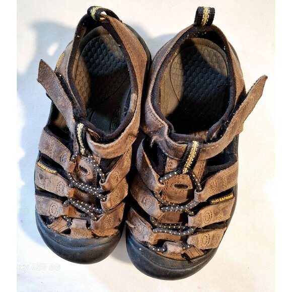 KEEN Kids Waterproof Brown Leather Hiking Sandals Size US 13 - Picture 3 of 9